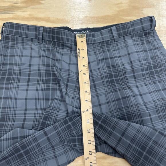 Nike Golf Shorts Mens 36 Gray Plaid Tour Performance Polyester Stretch Athletic - Picture 14 of 14